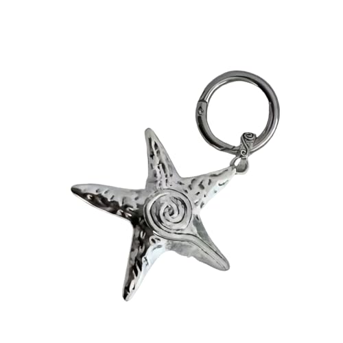 MHADBKH Metall-Schlüsselanhänger zum Aufhängen, Seestern-Form, Legierung, Textur, geeignet für stilvolle Personen und den täglichen Gebrauch von MHADBKH