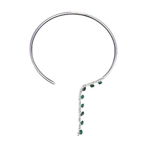 MHADBKH Mode Smaragd Strasssteine Stylische Halskette Accessoire Für Trendige Frauen Einzigartige Offene Choker Designs Freizeitkleidung MHADBKH Mode Smaragd Strasssteine Stylische Halskette Accessoire Für Trendige Frauen Einzigartige Offene Choker Designs Freizeitkleidung von MHADBKH