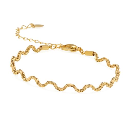 MHADBKH Modernes, minimalistisches, verstellbares Kettenarmband, tragbar, robuster Titan-Stahl-Schmuck für Damen, wasserdichtes Design, necklace, Titanstahl, Kein Edelstein MHADBKH Modernes, minimalistisches, verstellbares Kettenarmband, tragbar, robuster Titan-Stahl-Schmuck für Damen, wasserdichtes Design, necklace, Titanstahl, Kein Edelstein von MHADBKH