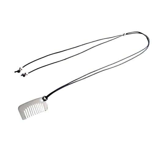 MHADBKH Modische Halskette mit Kamm-Anhänger zum Stylen von Fransen, tragbar, stabiler Stahl, Schmuck-Accessoire für Damen und den täglichen Gebrauch, Stahl, Ohne Edelstein MHADBKH Modische Halskette mit Kamm-Anhänger zum Stylen von Fransen, tragbar, stabiler Stahl, Schmuck-Accessoire für Damen und den täglichen Gebrauch, Stahl, Ohne Edelstein von MHADBKH