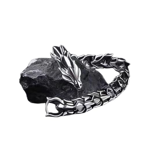 MHADBKH Modisches, wikingeres Drachenknochen-Manschettenarmband für Herren, stabile Legierungsmaterialien, Retro-Punk-Schmuck, Geschenk, tägliches Tragen MHADBKH Modisches, wikingeres Drachenknochen-Manschettenarmband für Herren, stabile Legierungsmaterialien, Retro-Punk-Schmuck, Geschenk, tägliches Tragen von MHADBKH