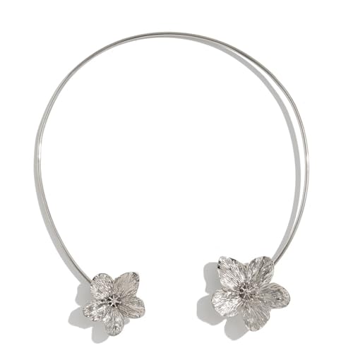 MHADBKH Sea Inspired Metal Flower/Seestishes Open Collar Necklace Adjustable Neckchain Handmade Clavicle Chain Accessories, Star, Metall, Kein Edelstein von MHADBKH
