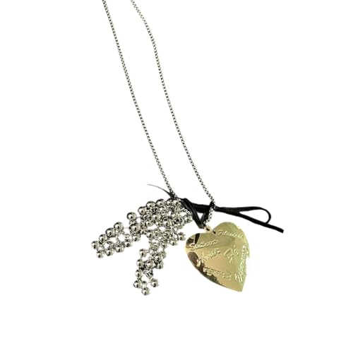 MHADBKH Stilvolle, koreanisch inspirierte Herz-Buchstaben-Quasten-Halskette, trendiges Halsband, Schmuck-Accessoire für Frauen, Geschenke, as described, Metall, Kein Edelstein MHADBKH Stilvolle, koreanisch inspirierte Herz-Buchstaben-Quasten-Halskette, trendiges Halsband, Schmuck-Accessoire für Frauen, Geschenke, as described, Metall, Kein Edelstein von MHADBKH