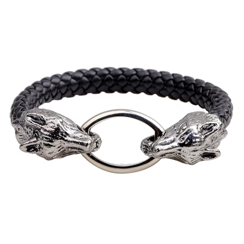MHADBKH Stilvolles Wolfskopf-Armband aus Metall für Herren, robustes Unisex-Schmuckzubehör, tragbares Design MHADBKH Stilvolles Wolfskopf-Armband aus Metall für Herren, robustes Unisex-Schmuckzubehör, tragbares Design von MHADBKH