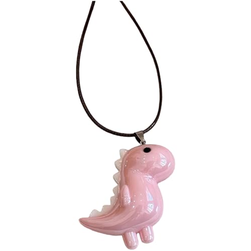 MHADBKH Süßer Elefanten-Dinosaurier-Halskette, lange Kordelkette, Choker, einzigartiger Tier-Anhänger, Modeschmuck für Frauen, Harz, Kein Edelstein von MHADBKH
