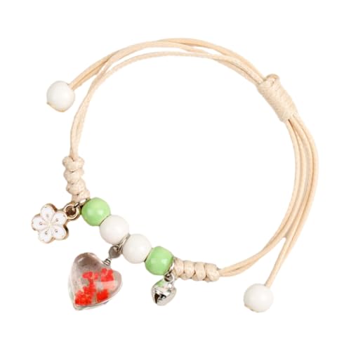 MHADBKH Verstellbare Armbänder mit getrockneten Blumen Mädchen verstellbares Armband geflochtene Freundschaftsarmbänder mit Blumendetail, Kunststoff, Kein Edelstein von MHADBKH