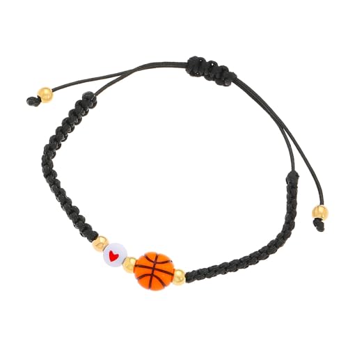MHADBKH Verstellbares Sportarmband mit Fußball-Tennis-Perlen-Designs, vielseitige Handkette für Männer und Frauen, baseball, Stoff, Kein Edelstein MHADBKH Verstellbares Sportarmband mit Fußball-Tennis-Perlen-Designs, vielseitige Handkette für Männer und Frauen, baseball, Stoff, Kein Edelstein von MHADBKH