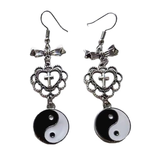 Mode Fünf Spitze Stars Dangle Ohrring Schmuck Zeitgenössische Hohlstar Herzohrohrschstene Mit Bowknot Verzierung von MHADBKH