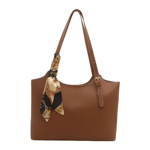 Retro Umhängetasche PU Leder Unterarm Geldbörse Casual Handtasche Damen Top Griff Taschen für Shopping Dating und Ausflüge Modische Unterarmtasche, hellbraun, One Size von MHADBKH