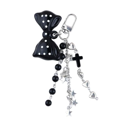 Schlüsselanhänger mit Herz-Schleife, Dekoration, trendiger Geldbörsenanhänger, Legierung, Textur, geeignet für verschiedene Anlässe, Gothic-Accessoires von MHADBKH