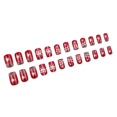 Weihnachtsdekoration Presse Auf Nägeln Vollbezüge Schneeflocken Entwirft Falsche Nägel Einfache Anwendung Für Festliche Anlässe Acryl Full Cover Nails von MHADBKH