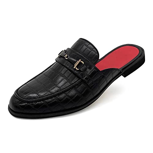 MHB Herren-Mule, stilvoll, rückenfrei, Slipper, lässig, Kleid, Sandalen, Schuhe, modische Hausschuhe für Herren, Übergröße 40-47, Schwarz, 41.5 EU von MHB