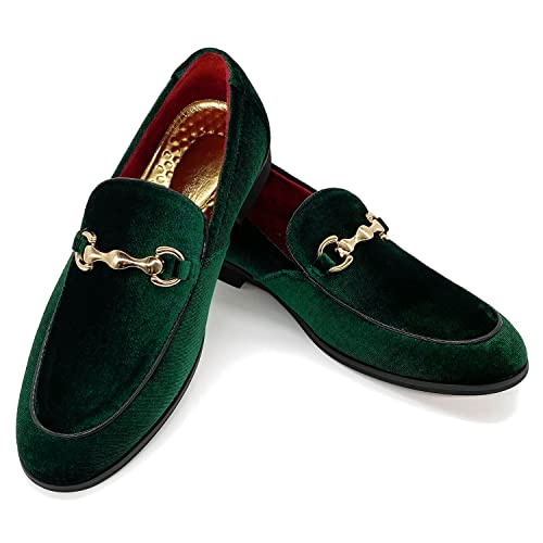 MHB Herren-Slipper aus Samt, verschiedene Farben, Smoking, Smoking, Smoking, Smoking Slipper, Grün , 40 EU von MHB