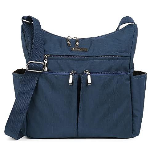 MHCNLL Anti-Diebstahl Crossbody Geldbörse RFID Frauen Nylon Wasserdicht Leichte Schultertasche, blau, von MHCNLL