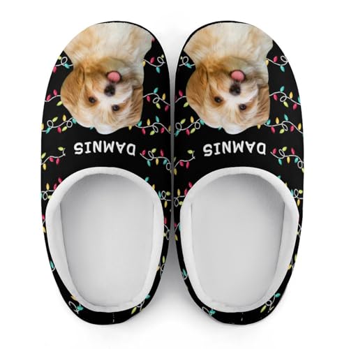 MHJUFGD Personalisierte Haustier Foto Hausschuhe Geschenke Für Tierliebhaber Familie Und Freunde Weihnachten Jahrestag (Stil 1) von MHJUFGD