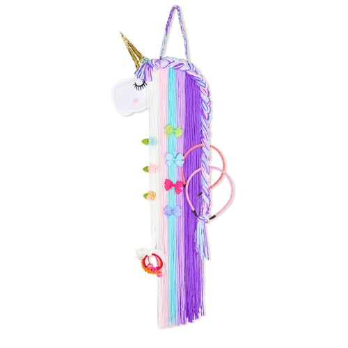MHJY Haarspangen Aufbewahrung Mädchen Einhorn Haarreifen Halter Kinder Haarschmuck Haarreif Halterung Organizer Regenbogen Garn Quasten Dekorationen von MHJY