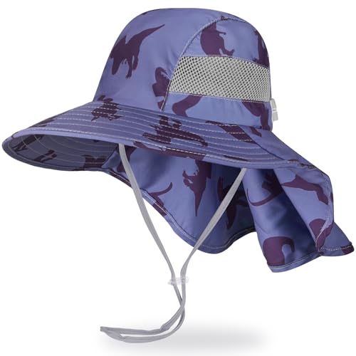 MHJY Sonnenhut Kinder Sonnenmütze Mädchen Hut Sommer UV Schutz 50 Mützen Einhorn Anglerhut Breite Krempe Kappe mit Nackenklappe Kleinkind 2-9 Jahre von MHJY