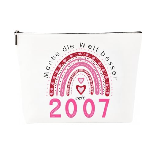 MHwan 18. Geburtstag Mädchen, Süße und Niedliche Rosa Kosmetiktasche mit Hochwertigem Weißem Seidenfutter und Hochwertigem Metallreißverschluss, EIN Durchdachtes und Praktisches Geburtstagsgeschenk von MHwan