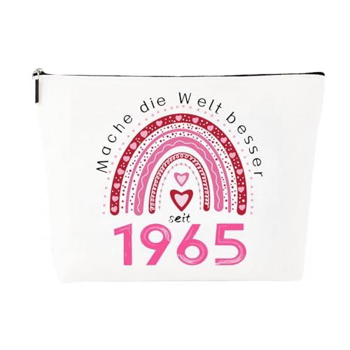 MHwan 60. Geburtstag Frauen, Süße und Niedliche Rosa Kosmetiktasche mit Hochwertigem Weißem Seidenfutter und Hochwertigem Metallreißverschluss, EIN Durchdachtes und Praktisches Geburtstagsgeschenk von MHwan
