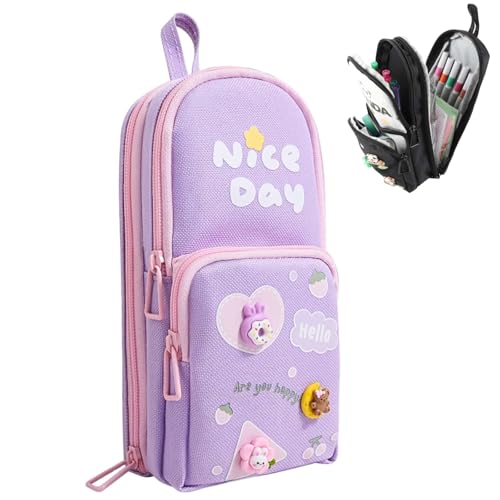 MHwan Federmäppchen, Mäppchen mit 3 Fächern großem Fassungsvermögen, Süßes und schönes federpenal mädchen, geeignet für Mädchen, Junge und Schulen, mit Mehreren Trennwänden für angemessenen Stauraum von MHwan