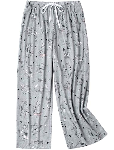 Schlafanzug Damen 3/4 Lang Schlafanzughose kurz Freizeithose Nachtwäsche mit Schnüre von MIA LUCCE