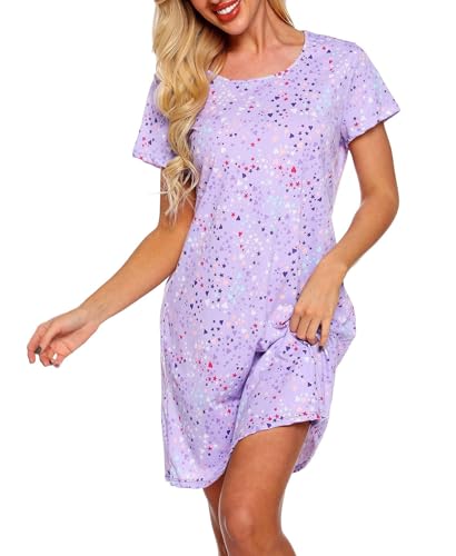 MIA LUCCE Nachthemd Damen Kurzarm Schlafshirt Baumwolle Nachtwäsche Nachthemden Nachtkleid Schlafkleid Kurz Sleepshirt mit Druck und Rundhalsausschnitt MIA LUCCE Nachthemd Damen Kurzarm Schlafshirt Baumwolle Nachtwäsche Nachthemden Nachtkleid Schlafkleid Kurz Sleepshirt mit Druck und Rundhalsausschnitt von MIA LUCCE