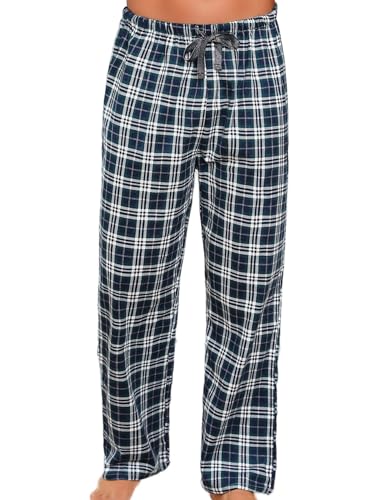 MIA LUCCE Schlafanzughose Herren Lang, Schlafhose Herren Lang mit Kordelzug, Pyjamahose Herren Lang Karierte Hose Herren Flanellhose Herren Lounge Hose Herren von MIA LUCCE