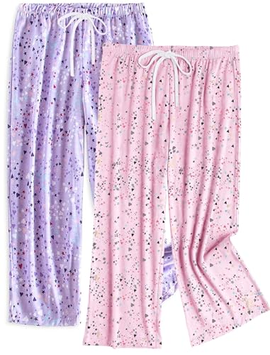 Schlafanzug Damen 3/4 Lang Schlafanzughose kurz Freizeithose Nachtwäsche mit Schnüre von MIA LUCCE