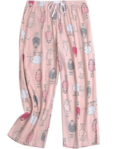 Schlafanzug Damen 3/4 Lang Schlafanzughose kurz Freizeithose Nachtwäsche mit Schnüre von MIA LUCCE