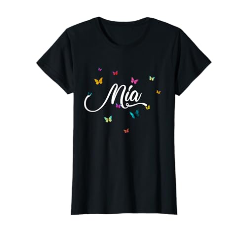MIA - Schöner Mädchen Name mit bunten Schmetterlingen T-Shirt MIA - Schöner Mädchen Name mit bunten Schmetterlingen T-Shirt von MIA Tochter Enkel Geburtstag Geschenkideen