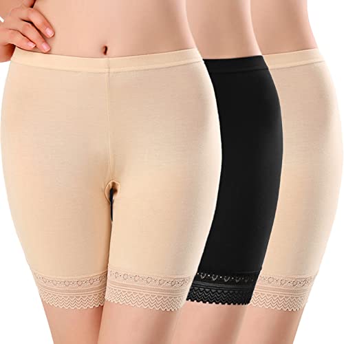 MIAHART 3 STÜCKE Damen Anti-Reibungs-Shorts Unterhosen für Frauen Schlupfshorts Unterrock Shorts Sicherheitshosen Unterwäsche Damen Leggings Kurz für Yoga Radfahren Sport Unter Kleidern (XL) von MIAHART