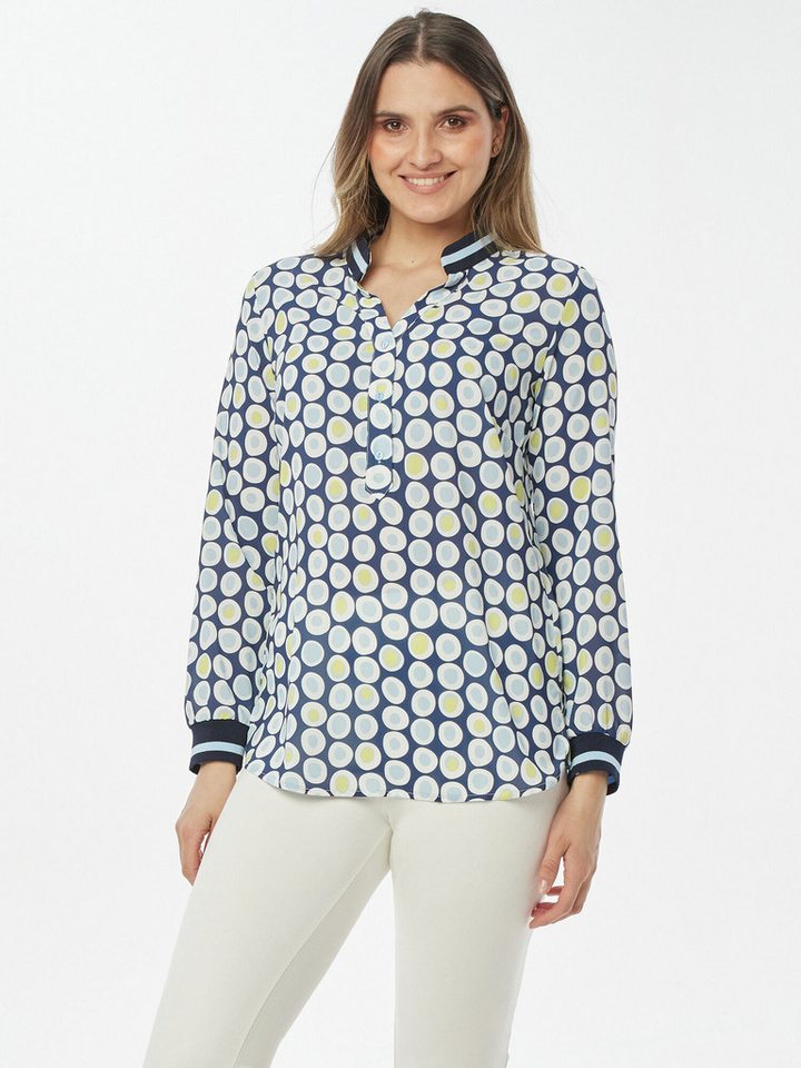 MIALUSSO Blusenshirt Druckbluse mit Strickbündchen MIALUSSO Blusenshirt Druckbluse mit Strickbündchen von MIALUSSO