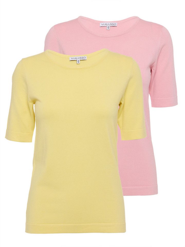 MIALUSSO Rundhalspullover Halbarmpullover (2er Pack, 2-tlg) mit nahtloser Verarbeitung von MIALUSSO