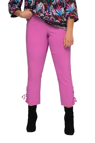 MIAMODA Damen große Größen Übergrößen Plus Size Bengalin-Hose, Slim Fit, Schnürung am Saum fuchsiapink 48 831987800-48 von MIAMODA