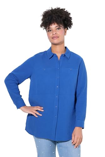 MIAMODA Damen große Größen Übergrößen Plus Size Bluse, A-Linie, Musselin, Ziernähte Dunkles himmelblau 46 839474740-46 MIAMODA Damen große Größen Übergrößen Plus Size Bluse, A-Linie, Musselin, Ziernähte Dunkles himmelblau 46 839474740-46 von MIAMODA