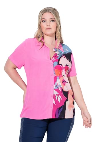 MIAMODA Damen große Größen Übergrößen Plus Size Bluse, A-Linie Flamingo 50 841068805-50 von MIAMODA