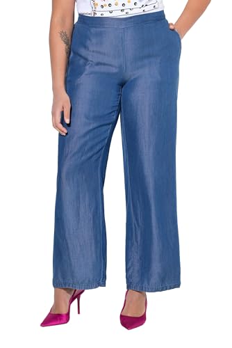 MIAMODA Damen große Größen Übergrößen Plus Size Hose, weit und gerade, Lyocell Blue Denim 52 839339902-52 von MIAMODA