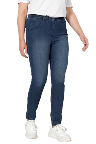 MIAMODA Damen große Größen Übergrößen Plus Size Jeggings, Elastikbund mit Gürtelschlaufen Blue Stone 42 202245902-42 von MIAMODA