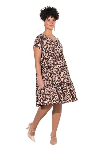 MIAMODA Damen große Größen Übergrößen Plus Size Jerseykleid, Bequeme Passform, Volants schwarz 50 840493100-50 von MIAMODA