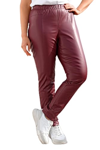 MIAMODA Damen große Größen Übergrößen Plus Size Lederoptik-Leggings, Elastikbund kastanienbraun 31 202240110-31 von MIAMODA