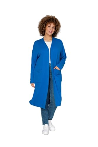 MIAMODA Damen große Größen Übergrößen Plus Size Longjacke, Jersey, offene Form, Langarm royalblau 56 202525750-56 von MIAMODA