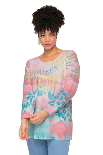 MIAMODA Damen große Größen Übergrößen Plus Size Pullover, Alloverdruck, Rundhals, Langarm vanille 54 831556152-54 von MIAMODA