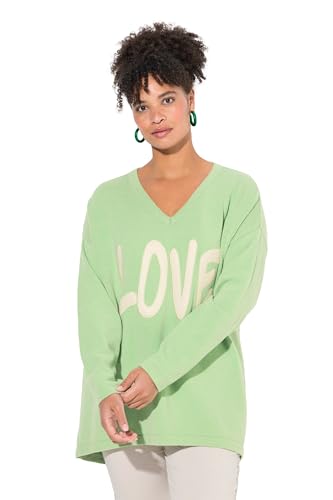 MIAMODA Damen große Größen Übergrößen Plus Size Pullover, Oversized, Love pastellgrün 46+ 837462426-46+ von MIAMODA