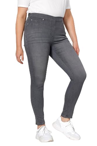 MIAMODA Damen große Größen Übergrößen Plus Size Pushup-Jeggings, Elastikbund Mittelgrau 22 202001329-22 von MIAMODA