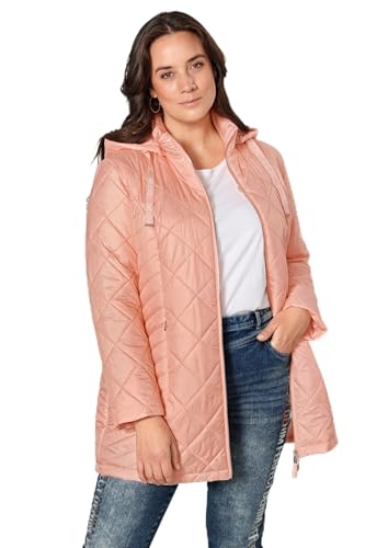 MIAMODA Damen große Größen Übergrößen Plus Size Steppjacke, Kapuze apricot 54 202294648-54 von MIAMODA