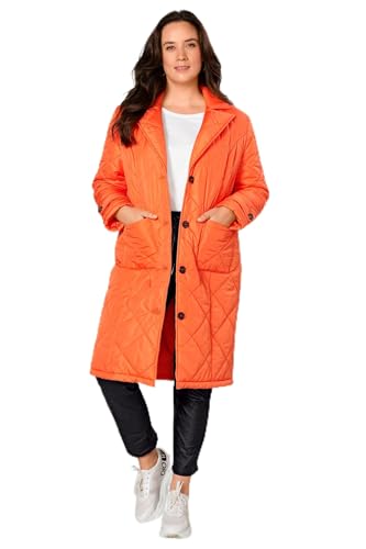 MIAMODA Damen große Größen Übergrößen Plus Size Steppmantel, Revers, Langarm LYS orange 60 202404645-60 von MIAMODA