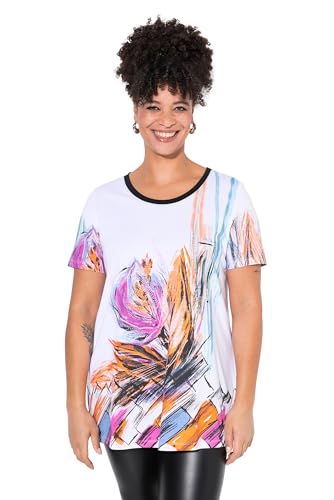 MIAMODA Damen große Größen Übergrößen Plus Size T-Shirt, A-Linie, Glitzersteinchen schneeweiß 48 839504200-48 von MIAMODA