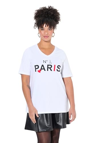 MIAMODA Damen große Größen Übergrößen Plus Size T-Shirt, A-Linie, Paris schneeweiß 48 838693200-48 von MIAMODA