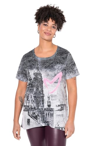 MIAMODA Damen große Größen Übergrößen Plus Size T-Shirt, A-Linie, Stadt/Herzdruck Graphitgrau 50 839914100-50 MIAMODA Damen große Größen Übergrößen Plus Size T-Shirt, A-Linie, Stadt/Herzdruck Graphitgrau 50 839914100-50 von MIAMODA