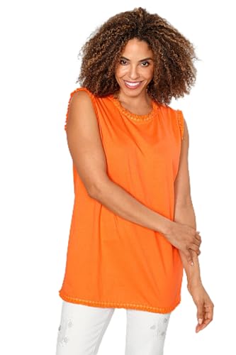 MIAMODA Damen große Größen Übergrößen Plus Size Top, Fransen LYS orange 50 202326645-50 von MIAMODA